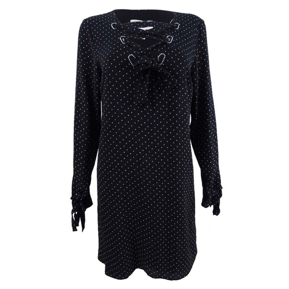 Michael Kors Women's Embellished Lace-Up Dress - Black/White
